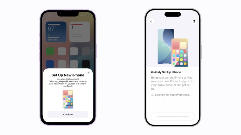 Setting up a new iPhone.