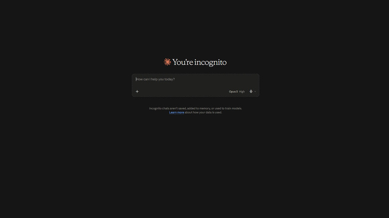 In Claude's incognito mode, the chatbot won't save your chats to its memory.