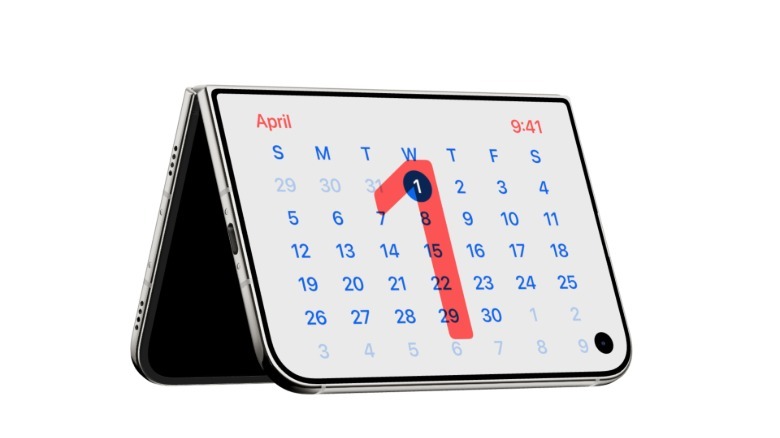 An iPhone Duo displaying a calendar in StandBy mode.