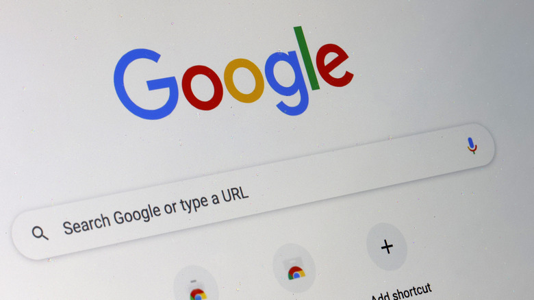 Google Chrome homepage displayed on a computer.
