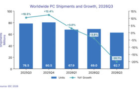 IDC : Livraisons mondiales de PC au troisième trimestre en baisse de 20 % par rapport à l’an dernier